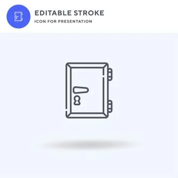 Door icon vector, filled flat sign, solid pictogram isolated on white, logo Stock Illustration