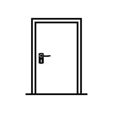 Door icon vector Stock Illustration