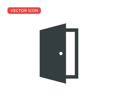 Door Icon Vector Illustration Design Stock Illustration