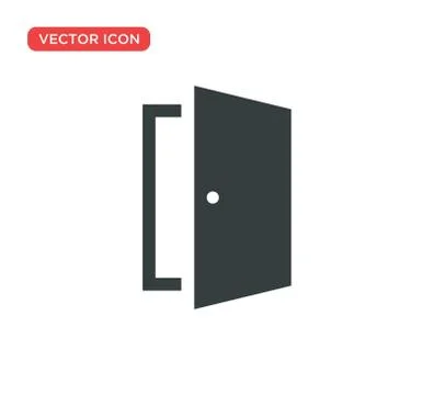 Door Icon Vector Illustration Design Stock Illustration