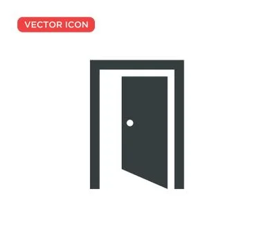 Door Icon Vector Illustration Design Stock Illustration