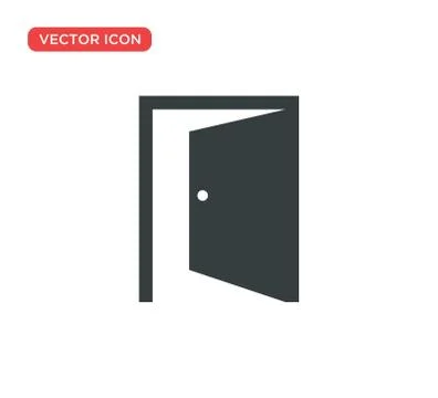 Door Icon Vector Illustration Design Illustrazione stock