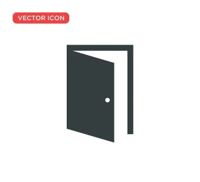 Door Icon Vector Illustration Design Stock Illustration