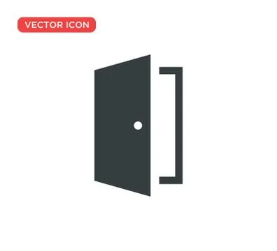 Door Icon Vector Illustration Design Stock Illustration