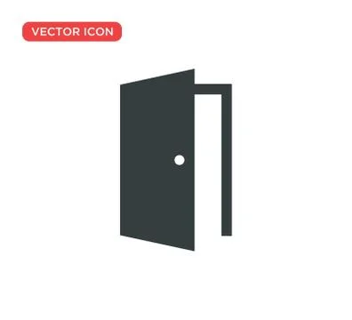 Door Icon Vector Illustration Design Stock Illustration