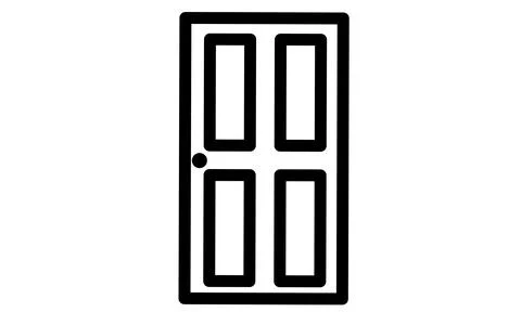 Door icon, on white background. Stock Illustration