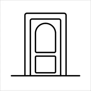 Door icon on a white background. Vector Illustrazione stock