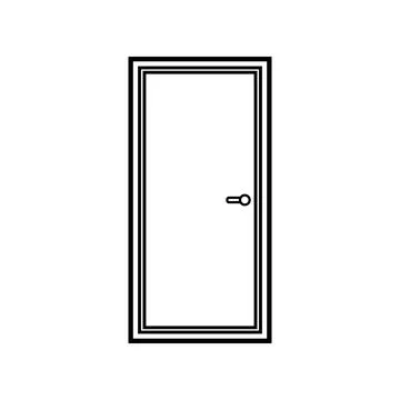 Door icon on white. Stock Illustration