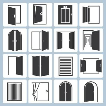 Door icons Stock Illustration
