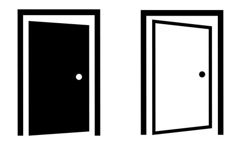 Door icons set. Vector illustration Stock Illustration