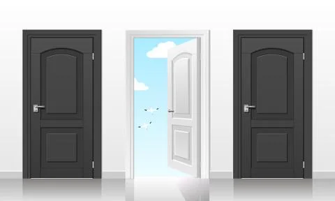 Door in the interior Stock Illustration