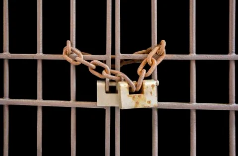 Door of iron bars Stock Photos