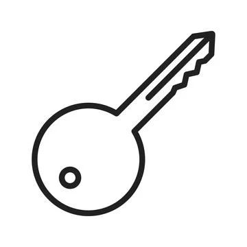 Door Key Icon Image. Stock Illustration