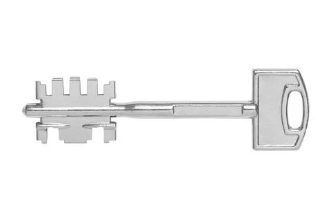 Door key isolated on white Stock Photos