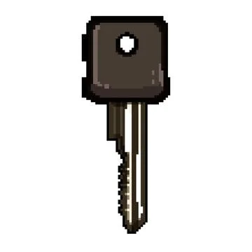Door key pixel art vector illustration Stock Illustration