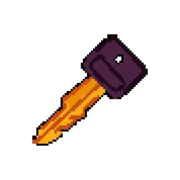 Door key pixel art vector illustration Stock Illustration