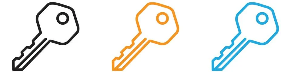 Door key vector logo set collection for web app ui Stockillustratie