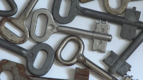 Door keys rotate close-up shot Stock Footage 89700766