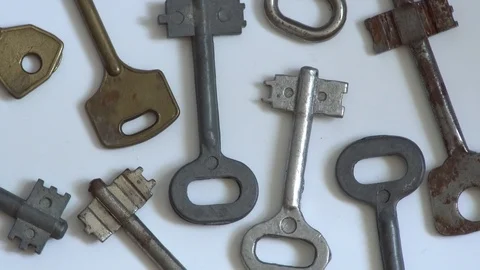 Door keys rotate close-up shot Stock Footage 89700780