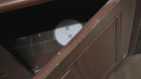 Door of kitchen counter was opened and closed, respectively. This camera angle w Stock Footage 142628383