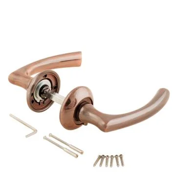 Door Knob assembly on White Background Stock-Fotos