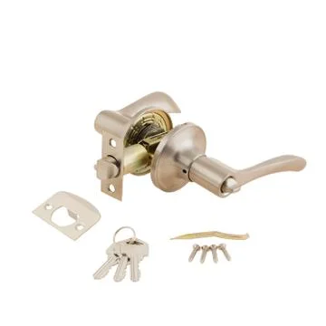Door Knob assembly on White Background Stock Photos