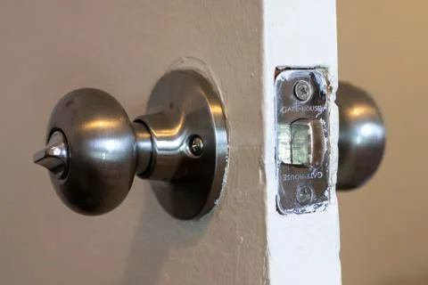 Door Knob With Looking Bolt 写真素材