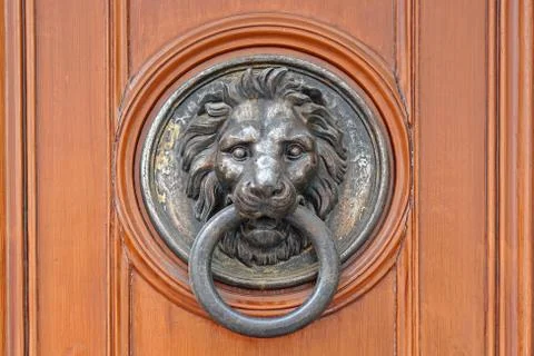 Door knocker lion Stock Photos