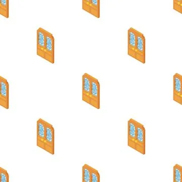 Door with lattice pattern pattern seamless vector Stock Illustration