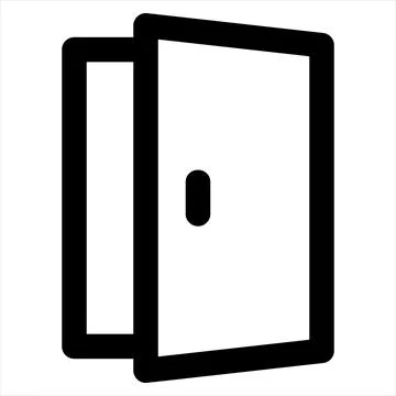 Door line icon vector illustration isolated on white background Stock Illustration