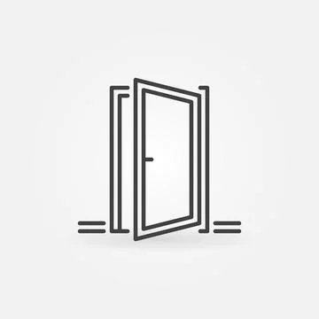 Door linear vector concept simple icon or sign Stock Illustration