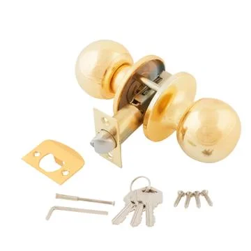 Door lock assembly on White Background Stock Photos