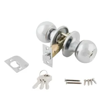 Door lock assembly on White Background Stock Photos
