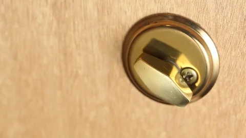 Door Lock Being Locked and Unlocked Stock Footage 74860169
