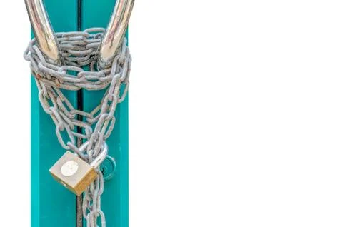 Door lock with chain Stock Photos