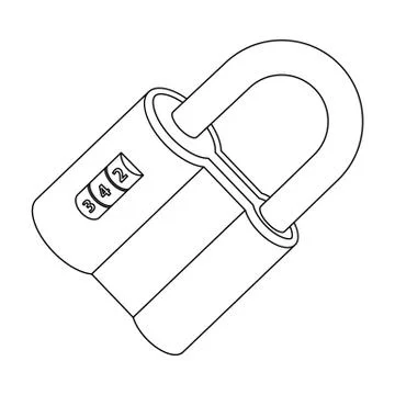 Door lock. Code lock single icon in outline style vector symbol stock Illustrazione stock