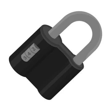 Door lock. Code lock single icon in monochrome style vector symbol stock Illustrazione stock