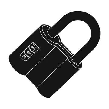 Door lock. Code lock single icon in black style vector symbol stock illustration Illustrazione stock