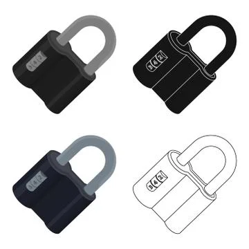 Door lock. Code lock single icon in cartoon style vector symbol stock Illustrazione stock