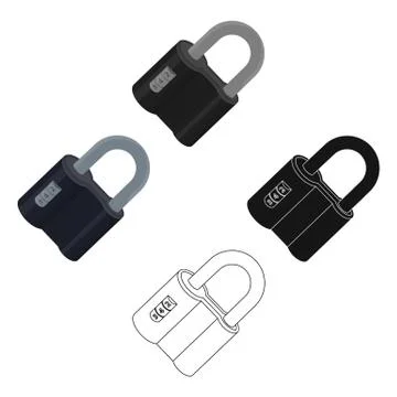 Door lock. Code lock single icon in cartoon,black style vector symbol stock Illustrazione stock