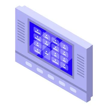 Door lock control panel icon, isometric style 스톡 일러스트