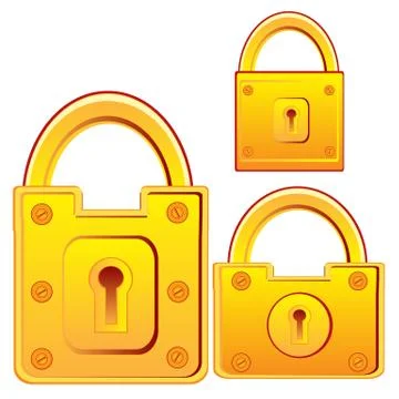 Door lock from gild Stock Illustration