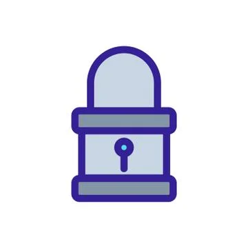 Door lock icon vector. Isolated contour symbol illustration Stock Illustration