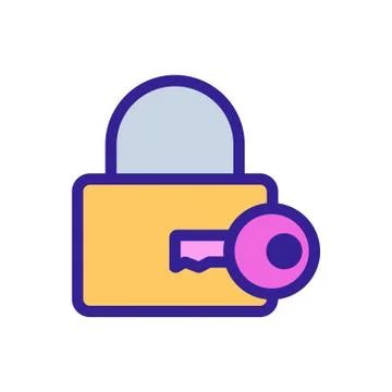Door lock icon vector. Isolated contour symbol illustration Stock Illustration