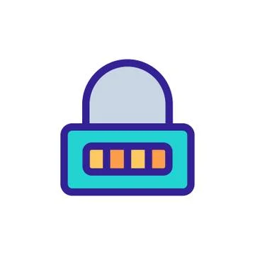 Door lock icon vector. Isolated contour symbol illustration Illustrazione stock