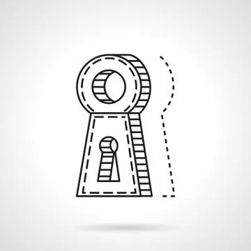 Door lock line vector icon Stock Illustration