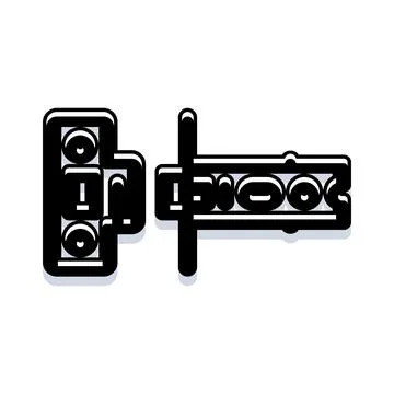 Door lock mechanism providing security and protection icon Stock Illustration