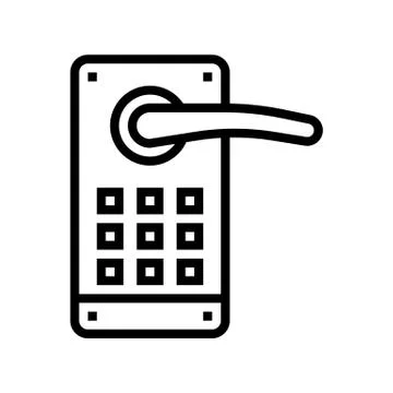 Door lock with password line icon vector illustration Stock Illustration