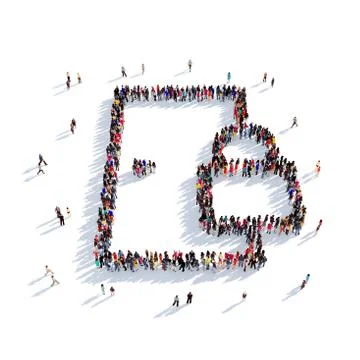 Door lock people 3D rendering Stock Illustration