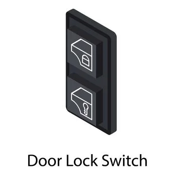 Door lock switch icon, isometric style Stock Illustration